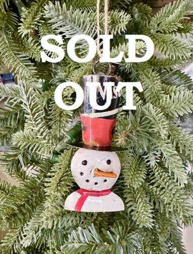 SNOWMAN W/ TOP HAT ORNAMENT *NEW*